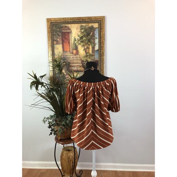 By Anthropology Women Blouse Small Off Shoulder Short Sleeve Boho Barbiecore Y2K - Picture 5 of 9